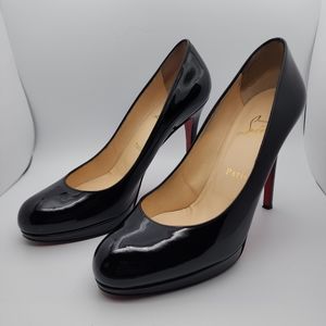 Louboutin Black 'New Simple Pump' 120 Patent Calf w/ Box, Dustbag, & Heel Tips